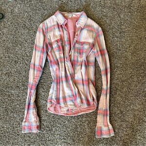 ❌DONATED❌ Pink Flannel Plaid Button-Up Shirt